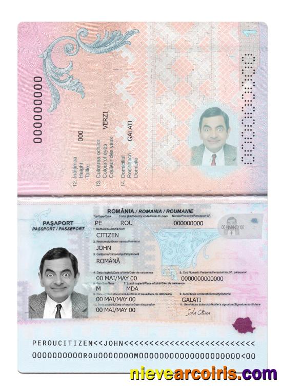 Romania Passport 2021 Present Template