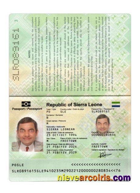 Sierra Leone Passport 2024 Present Preview
