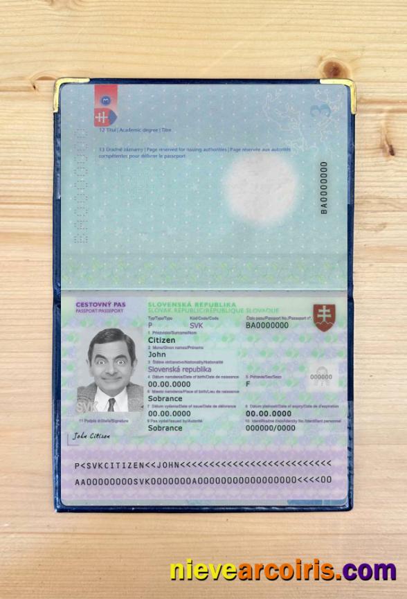 Slovakia Passport Version 3 Photolook Template