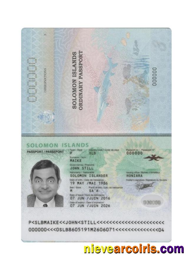 Solomon Islands Passport Sample