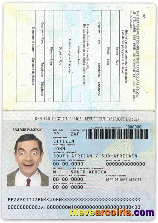 South Africa Passport (1996 2009) Photolook