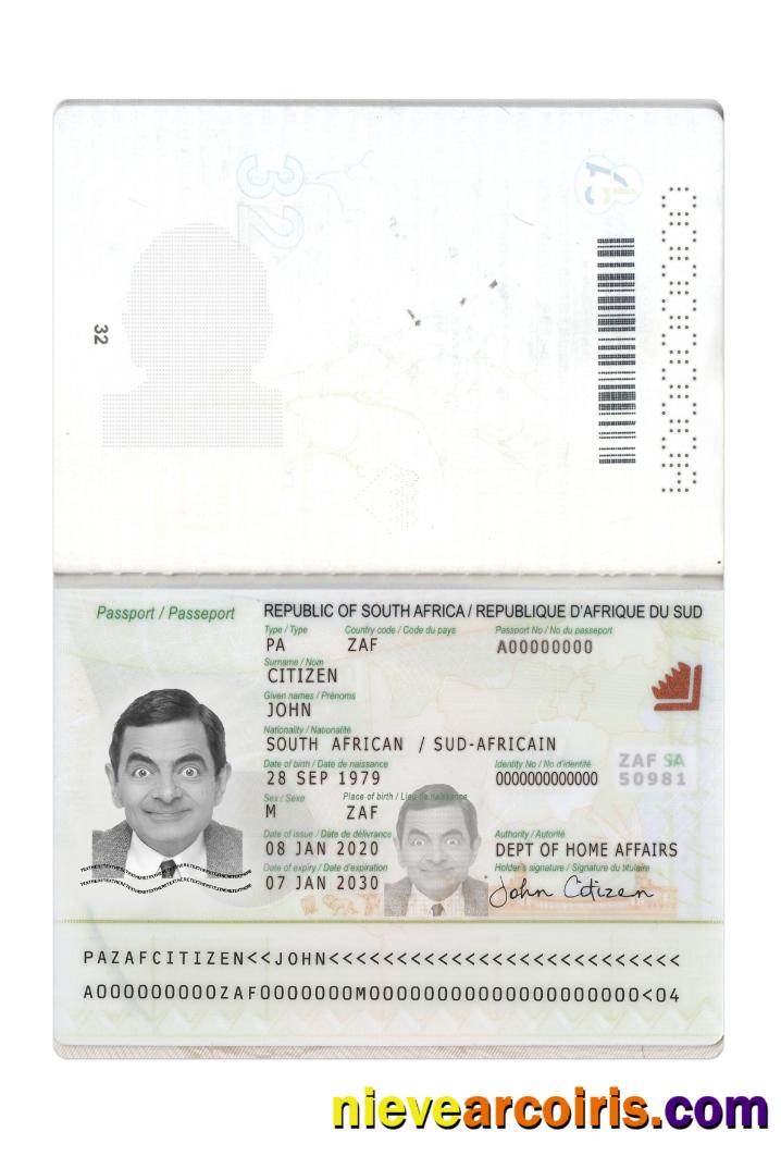 South Africa Passport 2020 Present Photolook