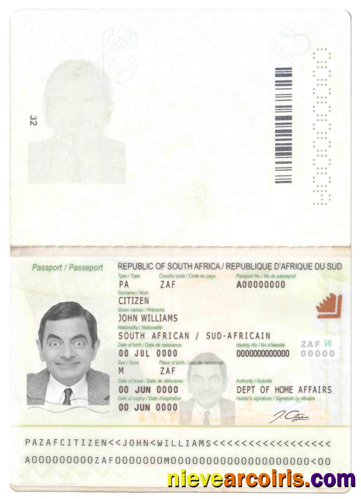 South Africa Passport In PSD Format, Fully Editable (2009 – Present) Preview