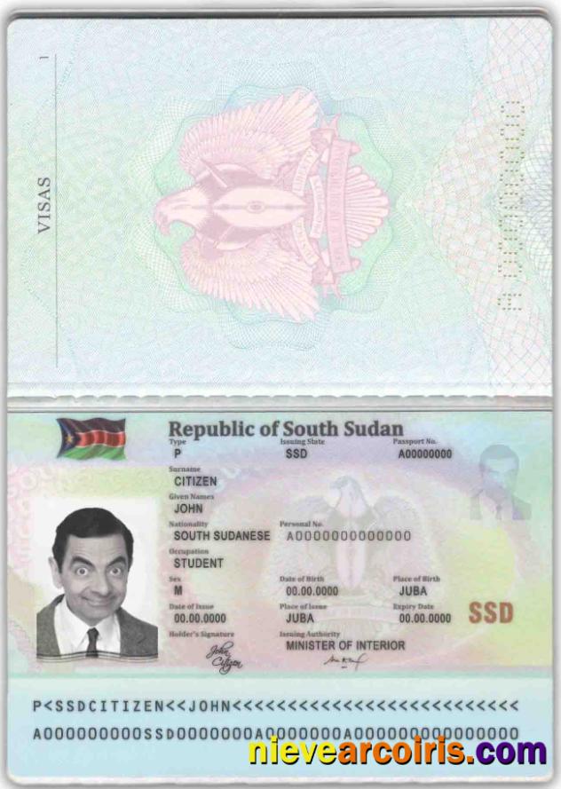 South Sudan Passport Template