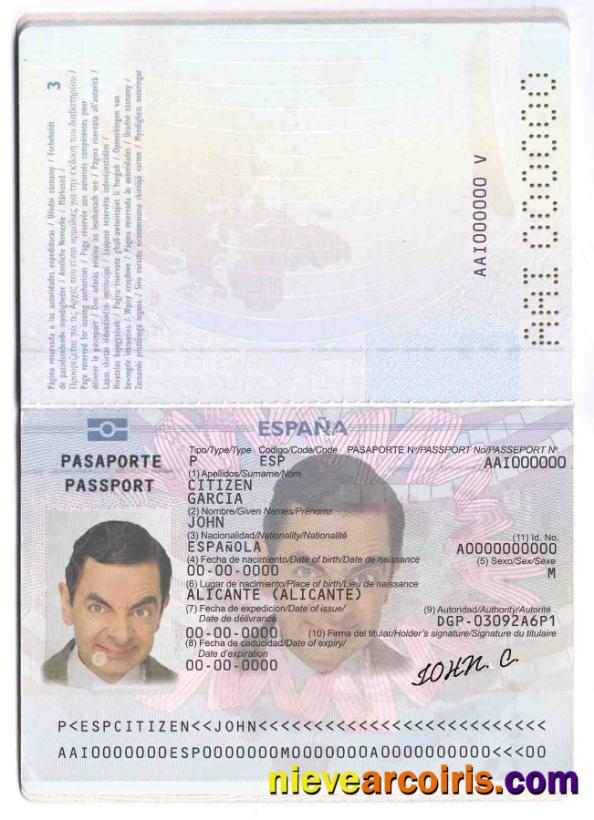 Realistic Spain Passport Template In PSD Format, Fully Editable (till 2015)