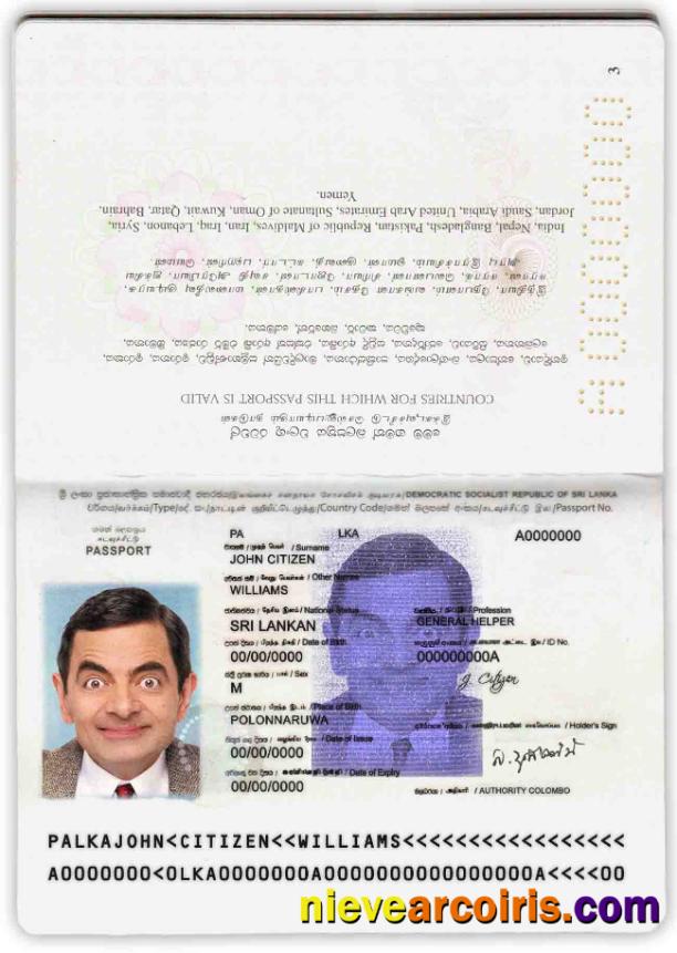 Sri Lanka Passport Preview
