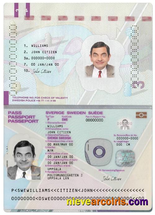 Sweden Passport Version 2 Template