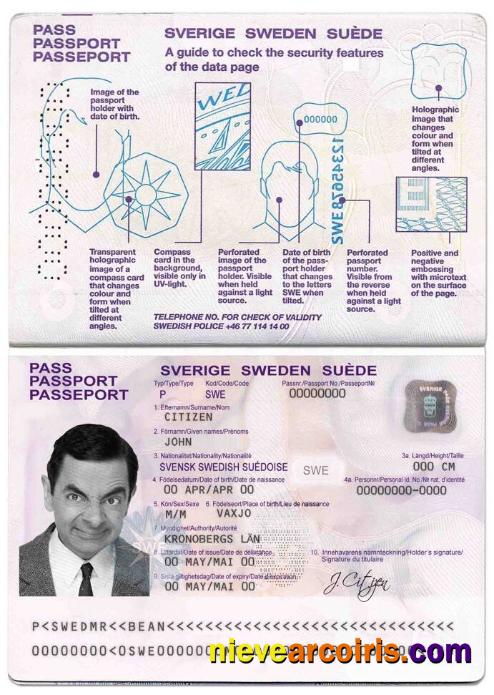 Sweden Passport Template
