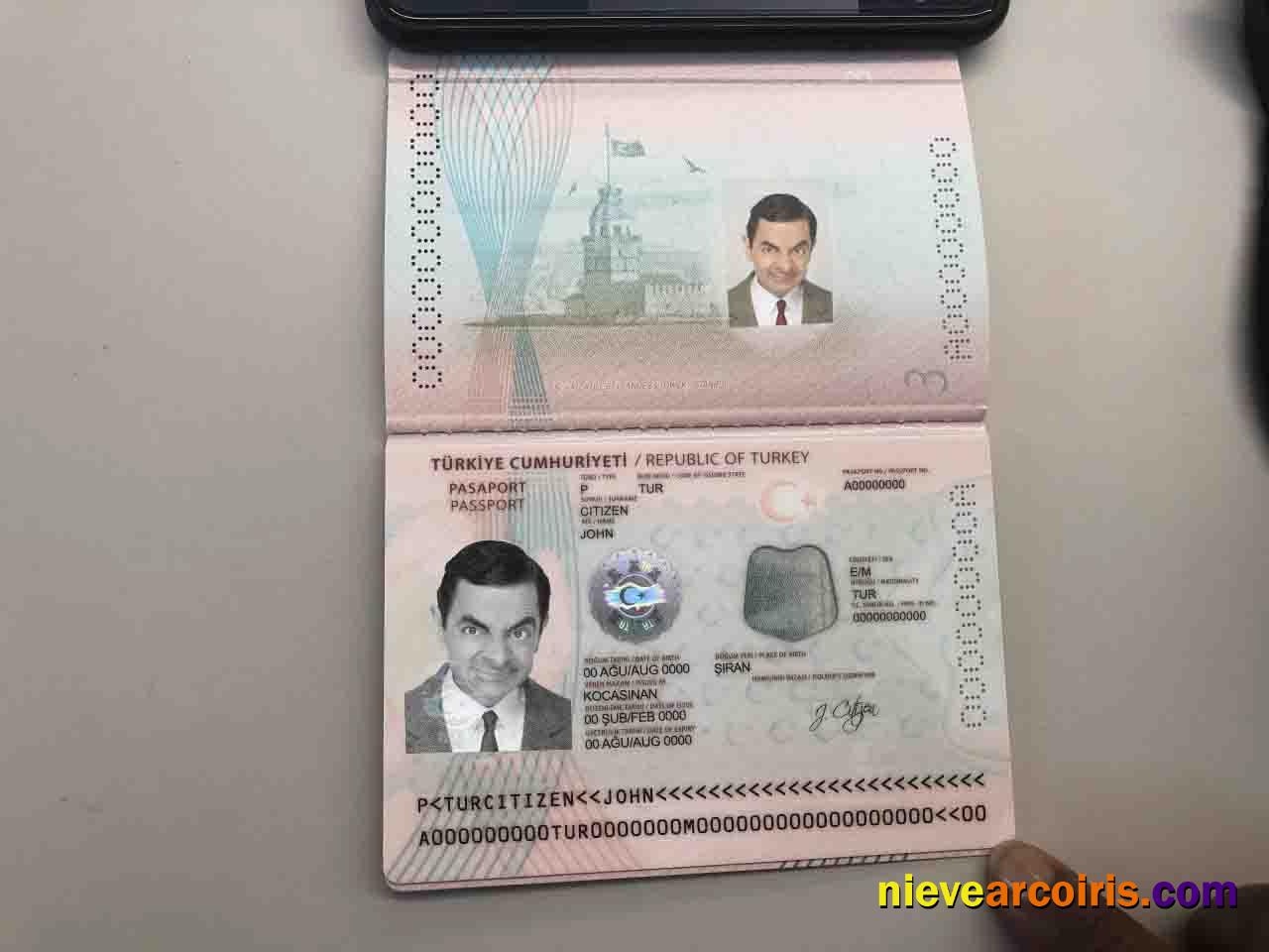 Editable Turkey Passport Template In PSD Format, Fully Editable (+editable PSD Photo Look) (2018 – Present)