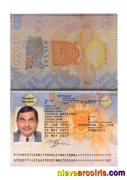 Tuvalu Passport Sample