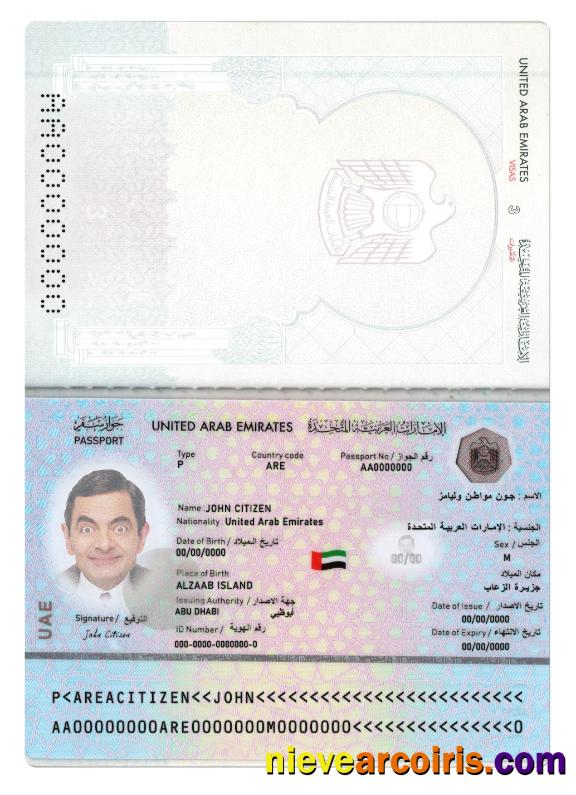 UAE Passport 2022 Present Template