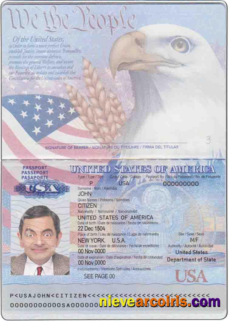 USA Passport Template