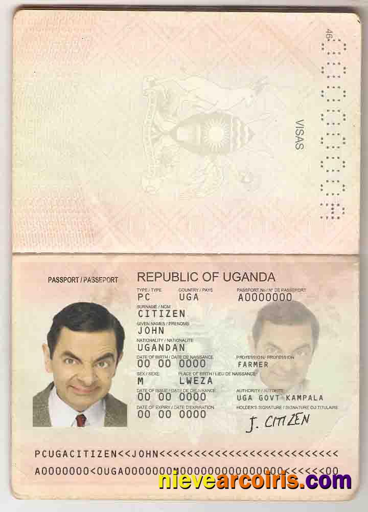 Uganda Passport Sample
