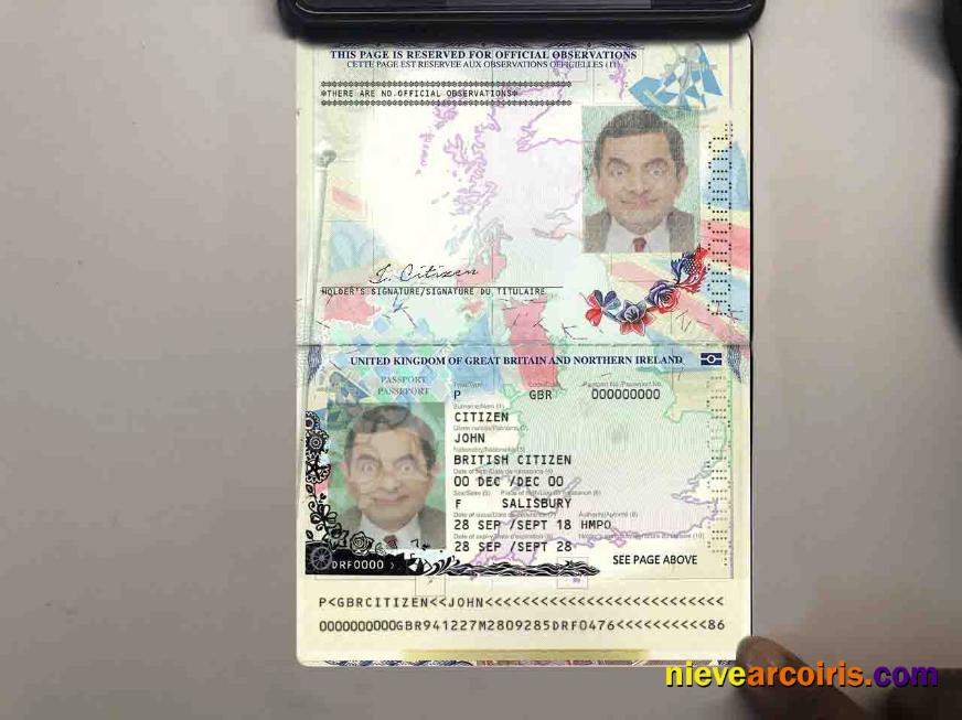 Editable United Kingdom Of Great Britain And Northern Ireland Passport Template In PSD Format, + Editable PSD Photo Look