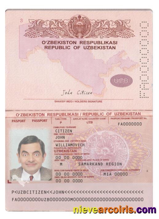 Uzbekistan Passport 2022 Present Photolook