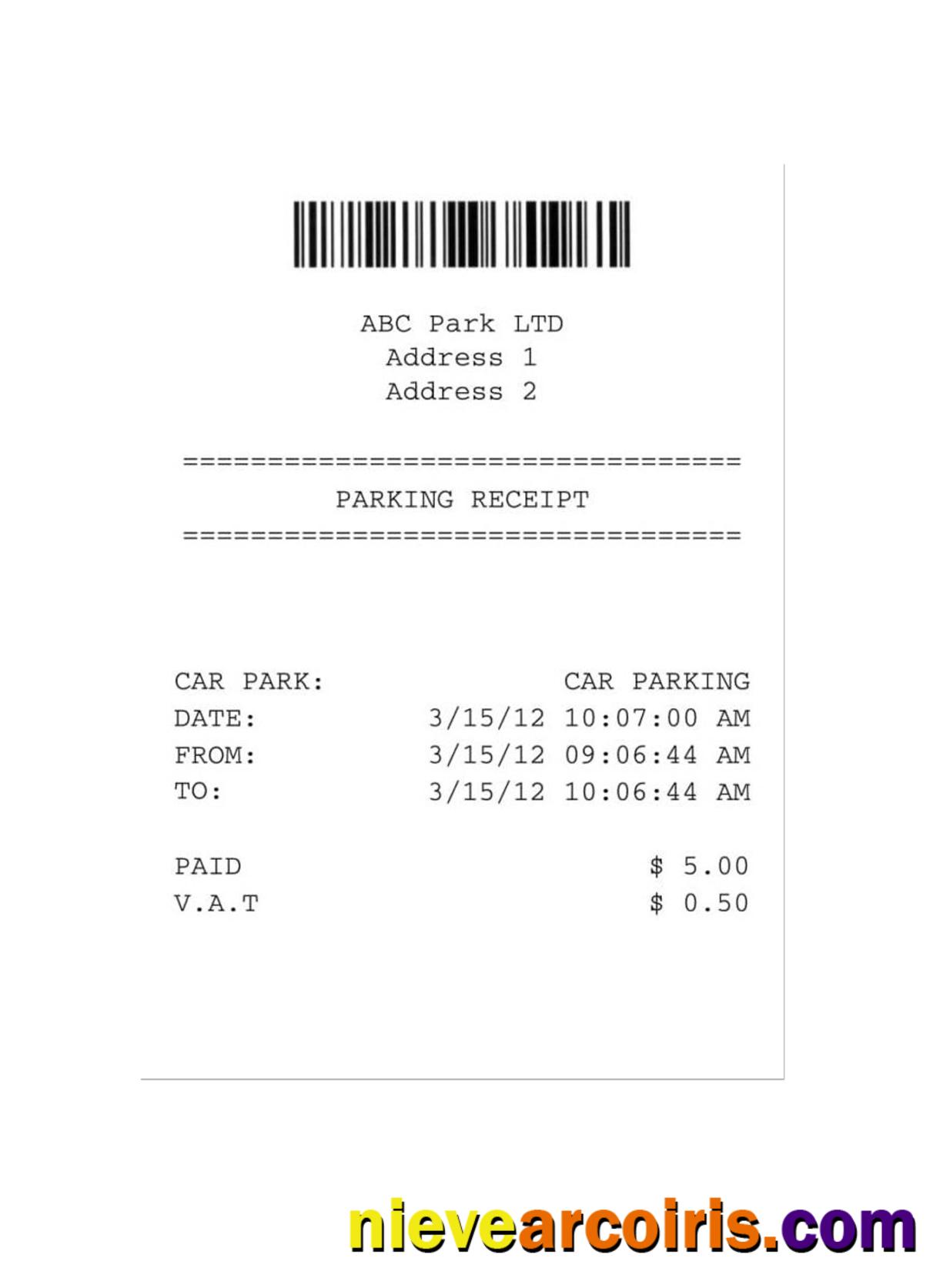 ABC PARK(PARKING) LTD Payment Check Template