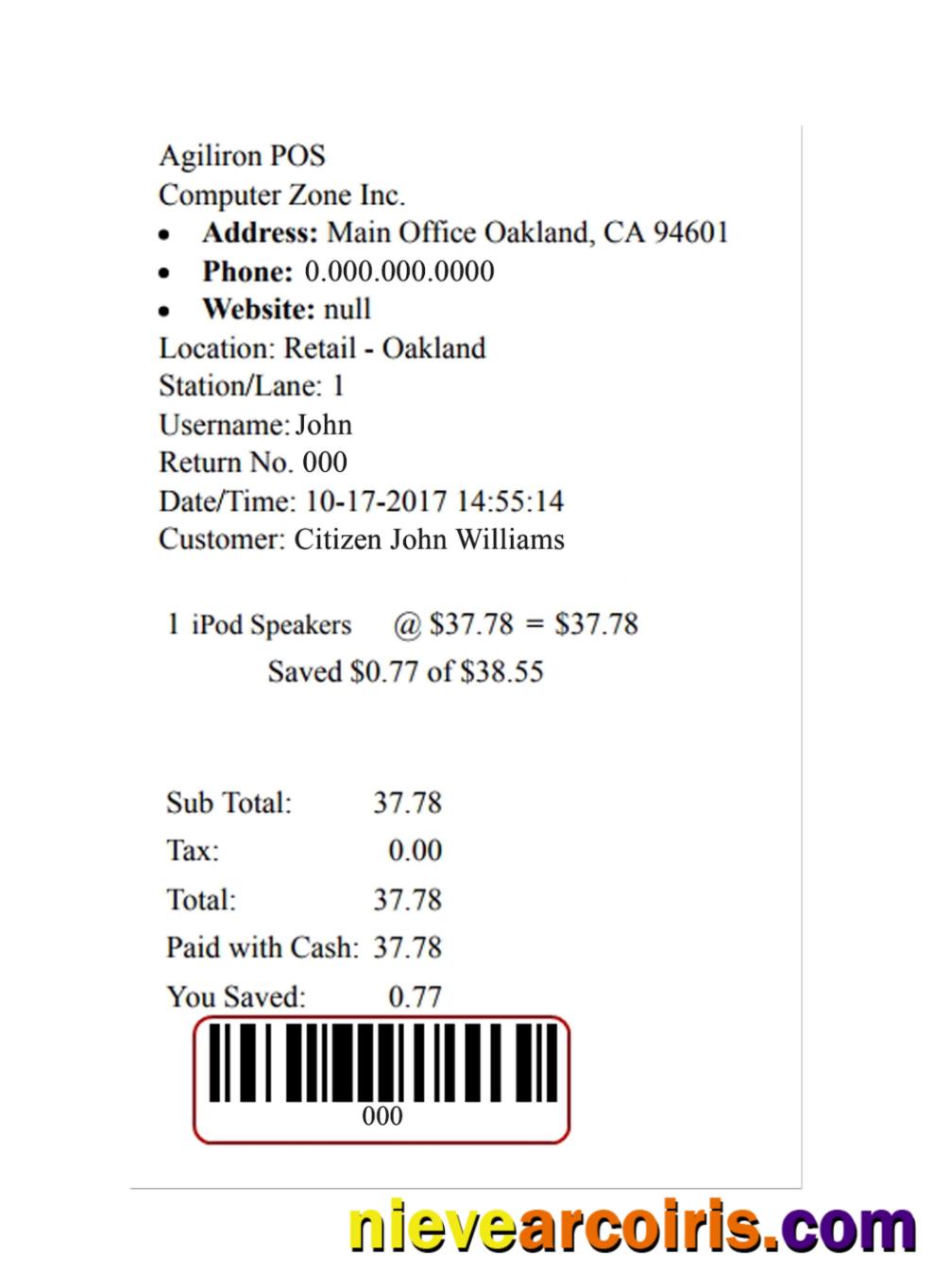 AGILIRON POS Payment Check Preview