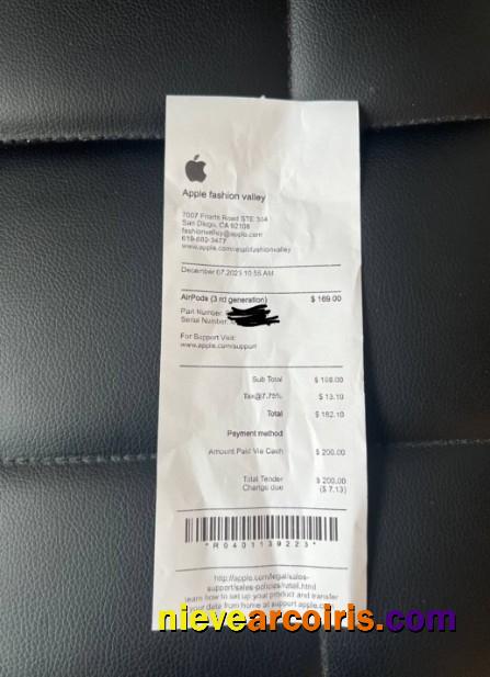 Apple Company Payment Check Sample