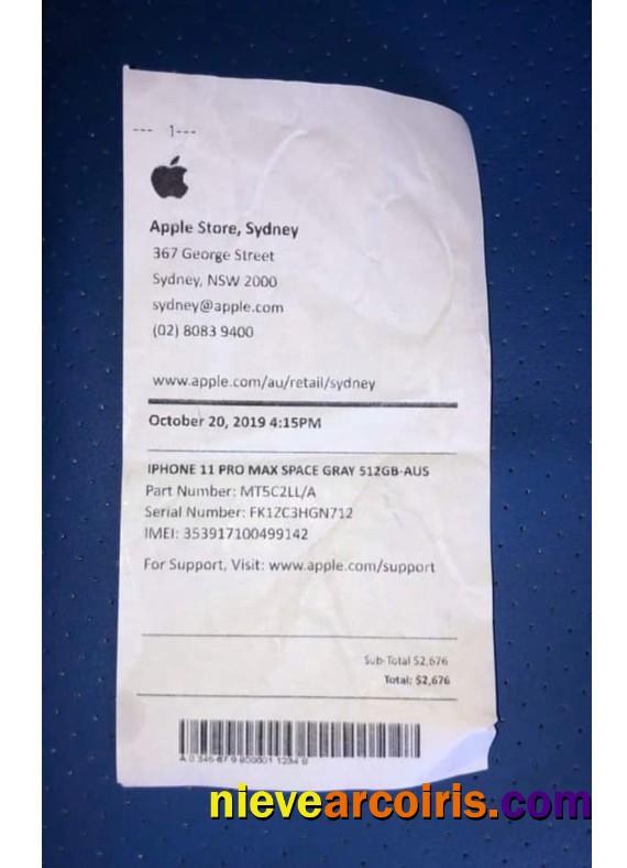 Apple Company Payment Receipt Sample