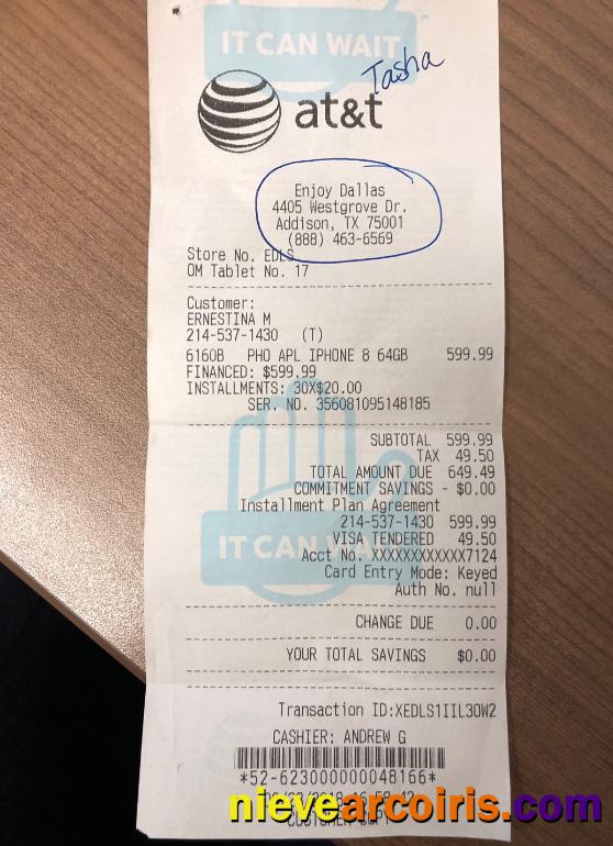 At&t Company Payment Receipt Preview