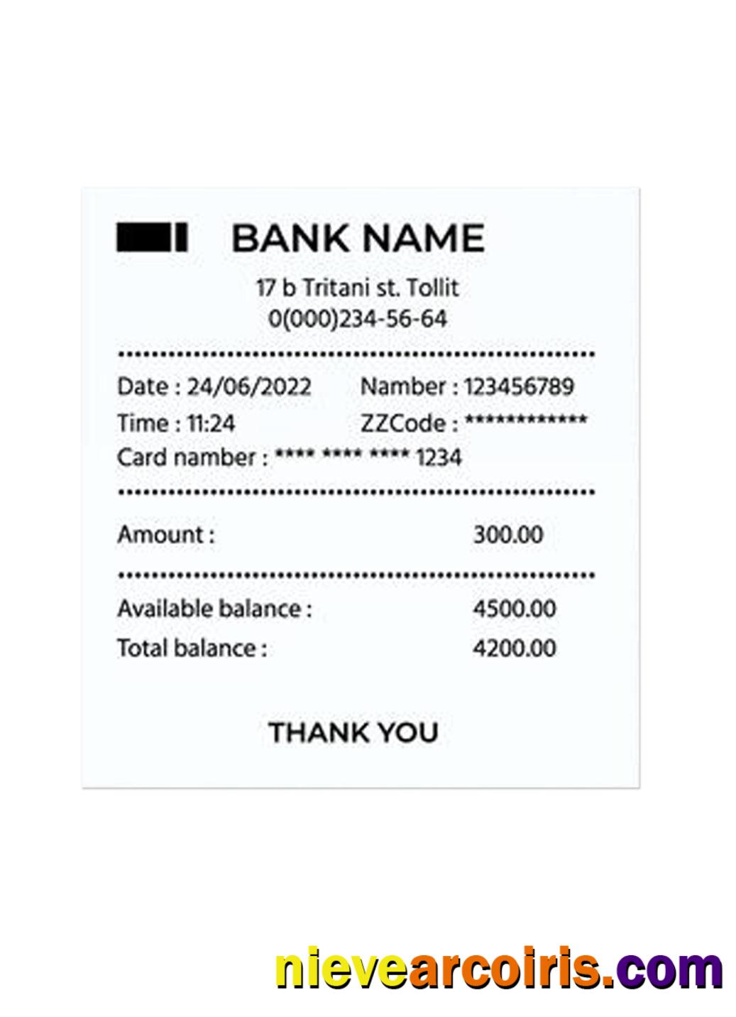 BANK Payment Receipt Photolook