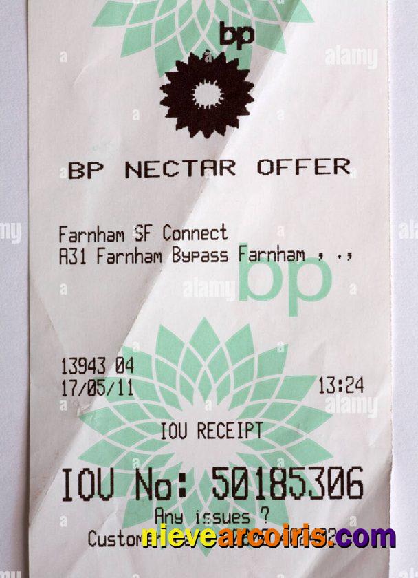 BP Nectar Rewards Payment Receipt Template