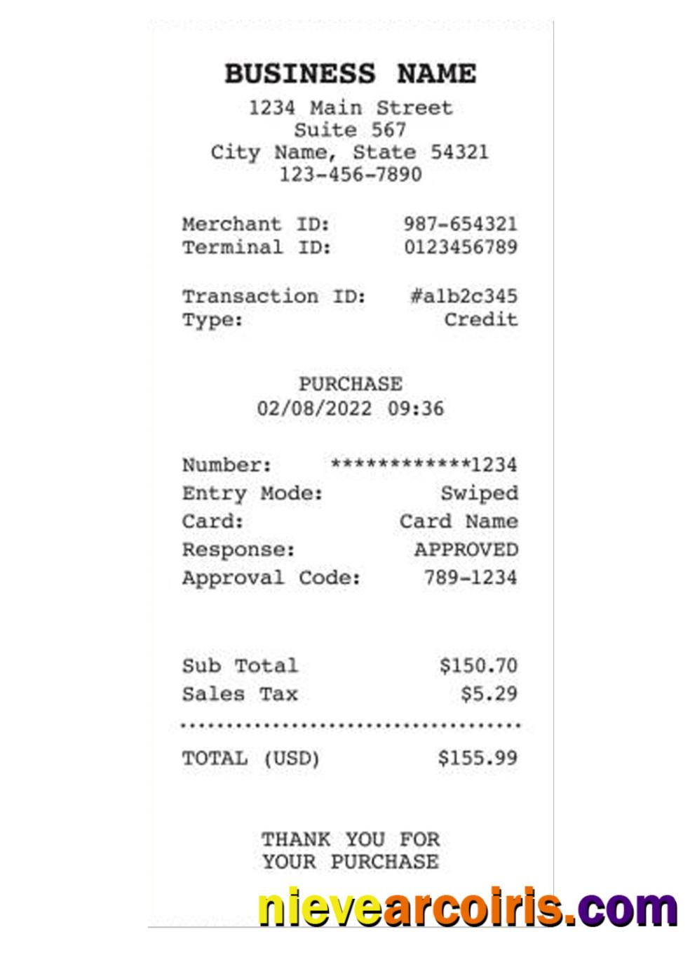 BUSINESS COMPANY Receipt Version 2 Photolook