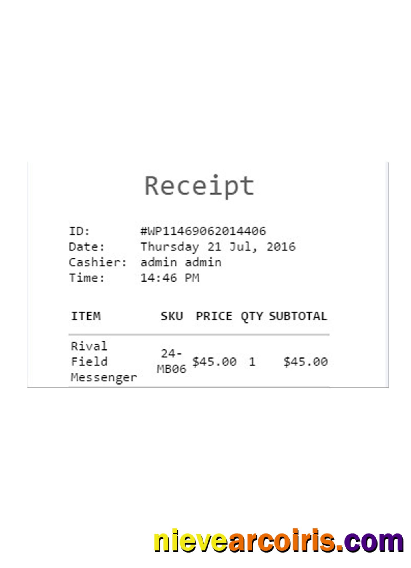 Editable CASH RECEIPT Template