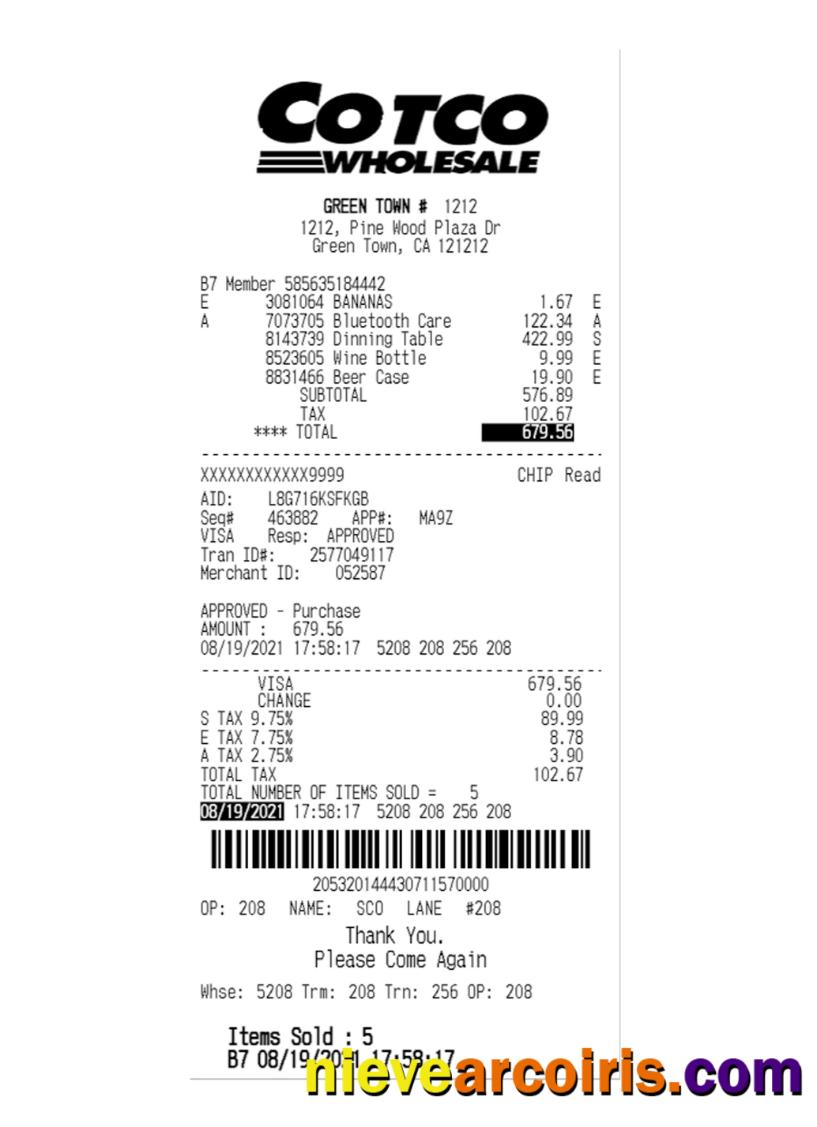 COTCO WHOLESALE Payment Receipt Preview
