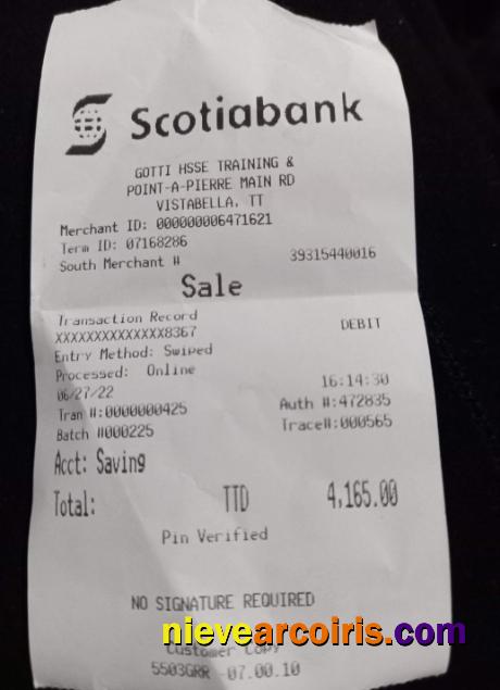 Canada Scotiabank Payment Receipt Photolook