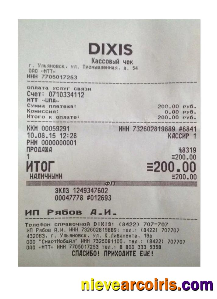 DIXIS Payment Receipt Template