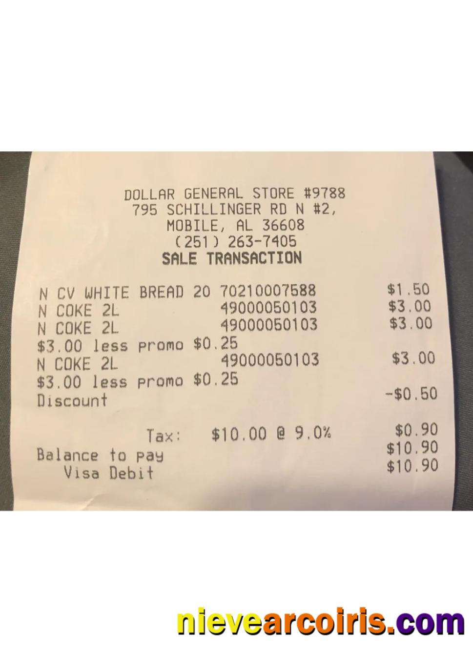 Dollar General Store Paymet Check Sample