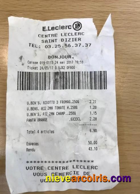 E.Leclerc Payment Receipt Template