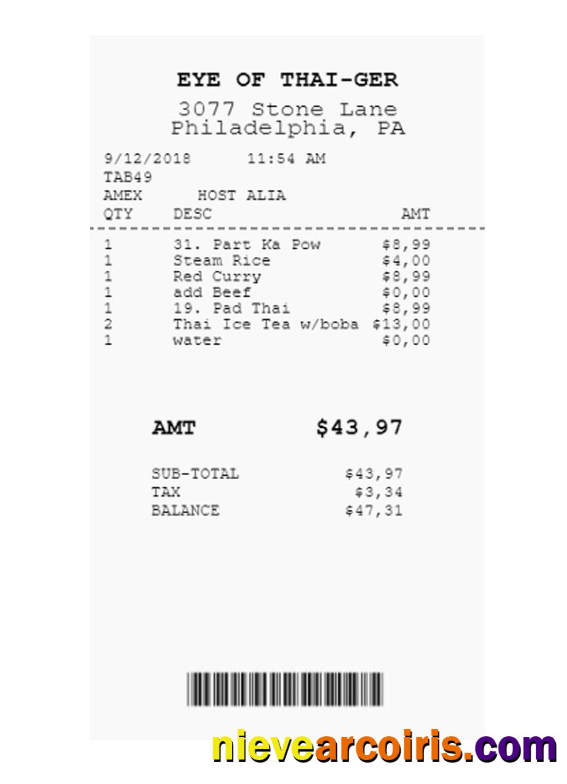 EYE OF THAI GER Payment Receipt Version 2 Preview
