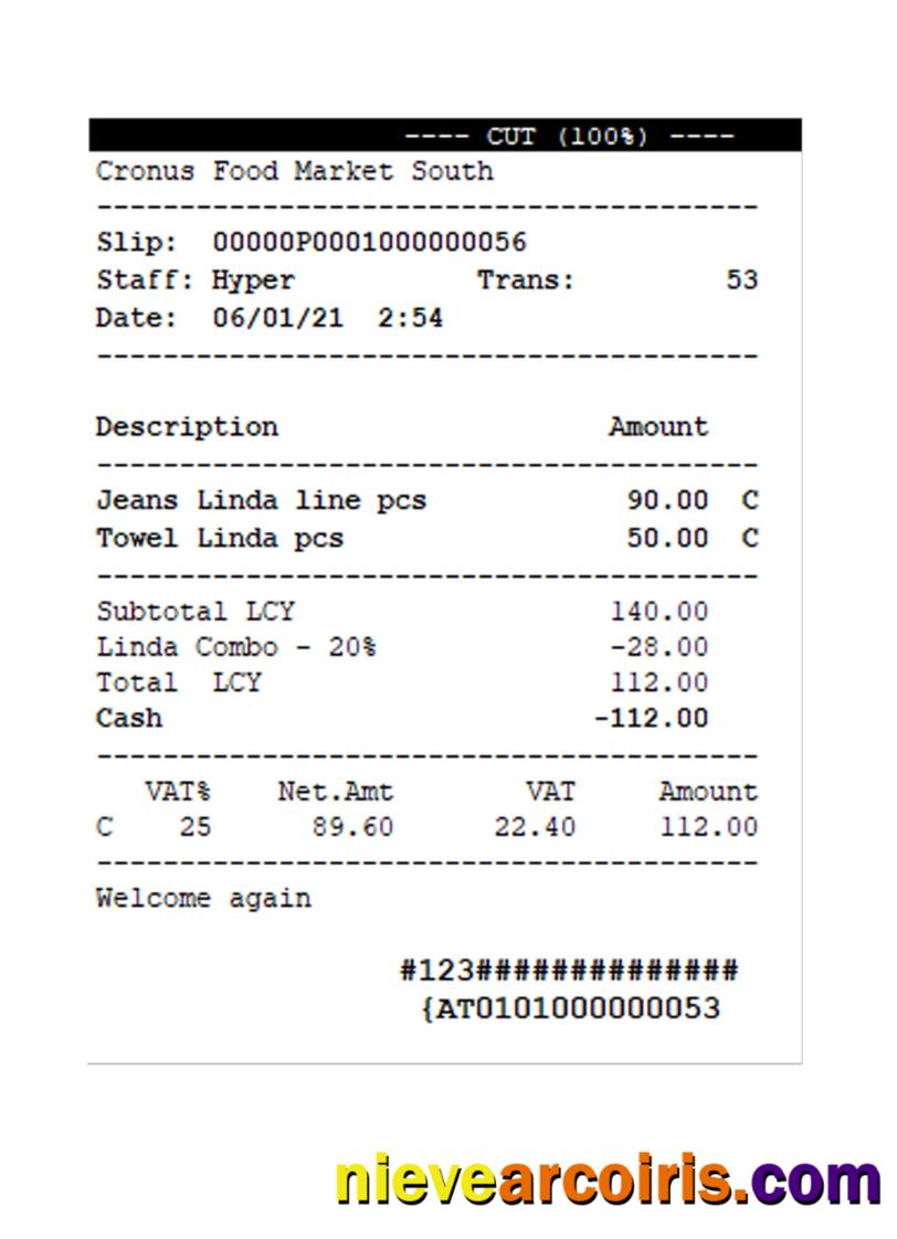 Editable FOOD MARKET Receipt Template