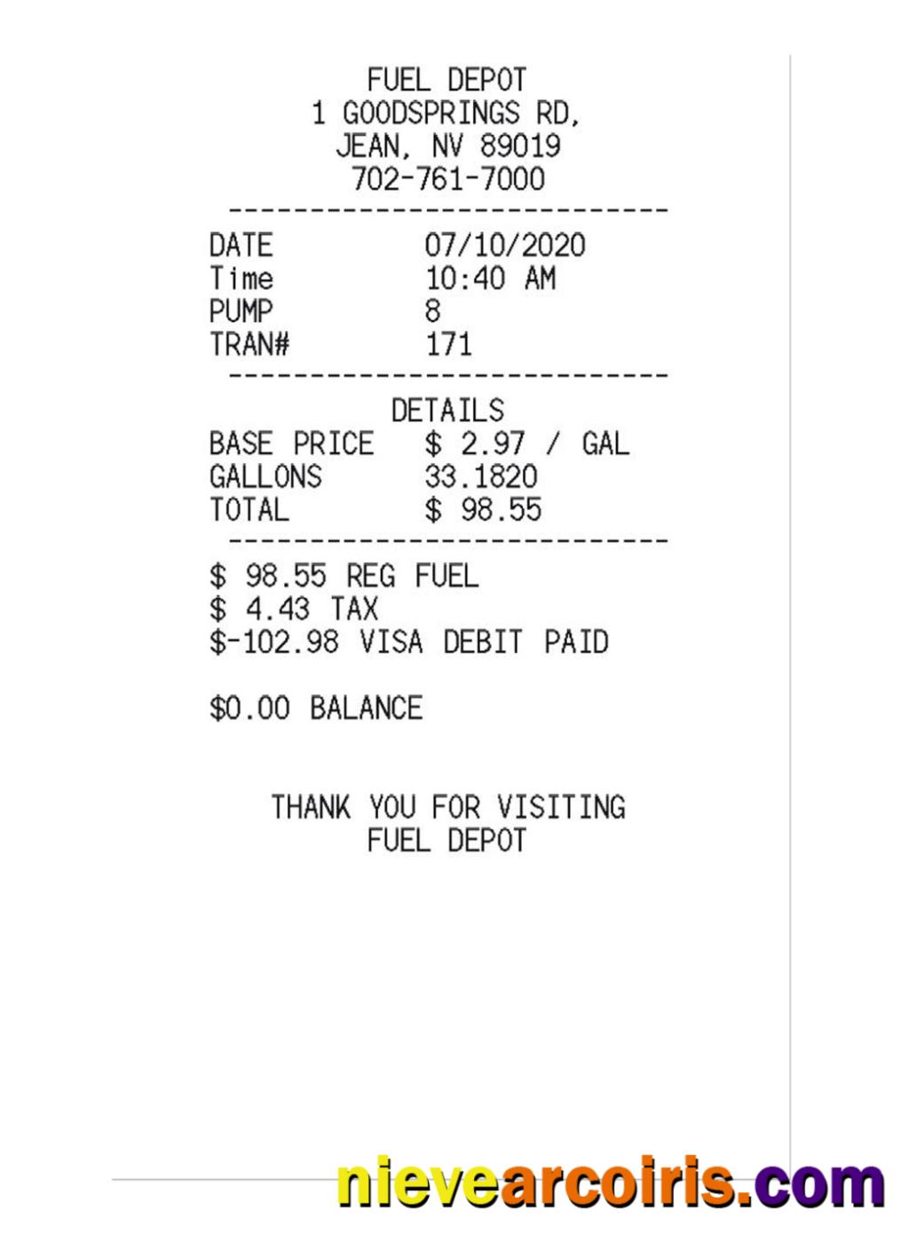 FUEL DEPOT Payment Check Photolook
