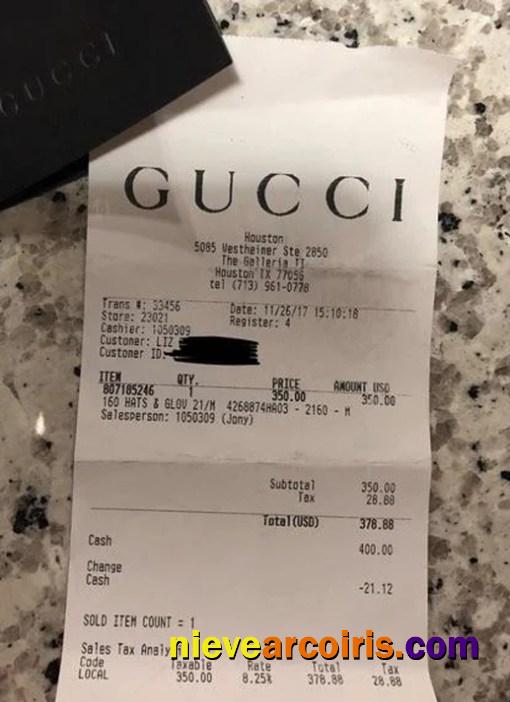 Gucci Brand Store Receipt Template
