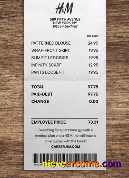 H&M Store Payment Check Preview