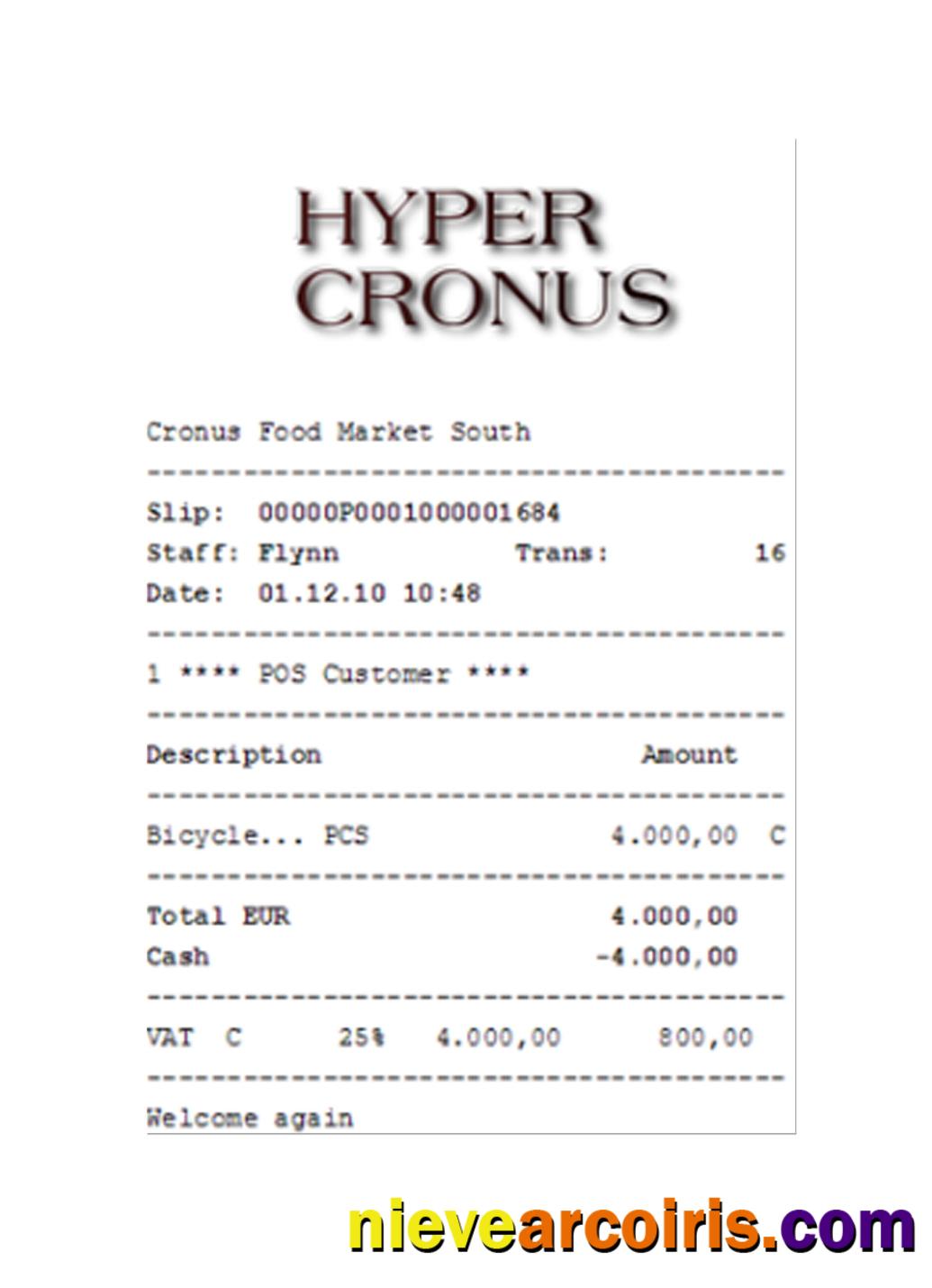 HYPER CRONUS Payment Receipt Photolook