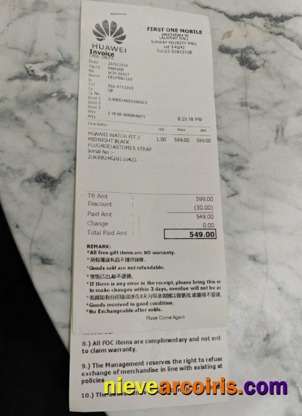 Huawei Corporation Payment Check Sample