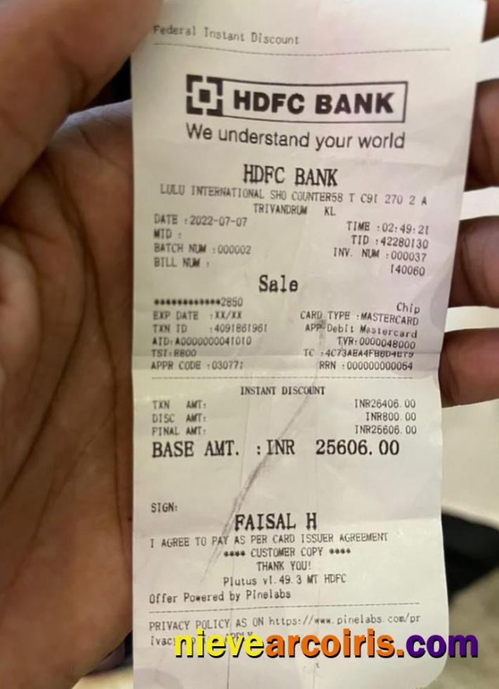 India HDFC Bank Payment Check Photolook