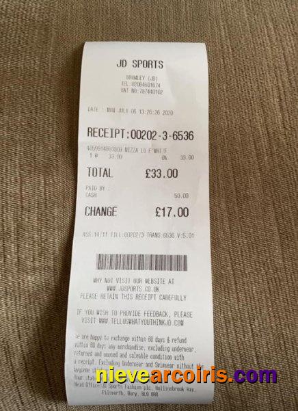 JD Sports Store Payment Receipt Photolook