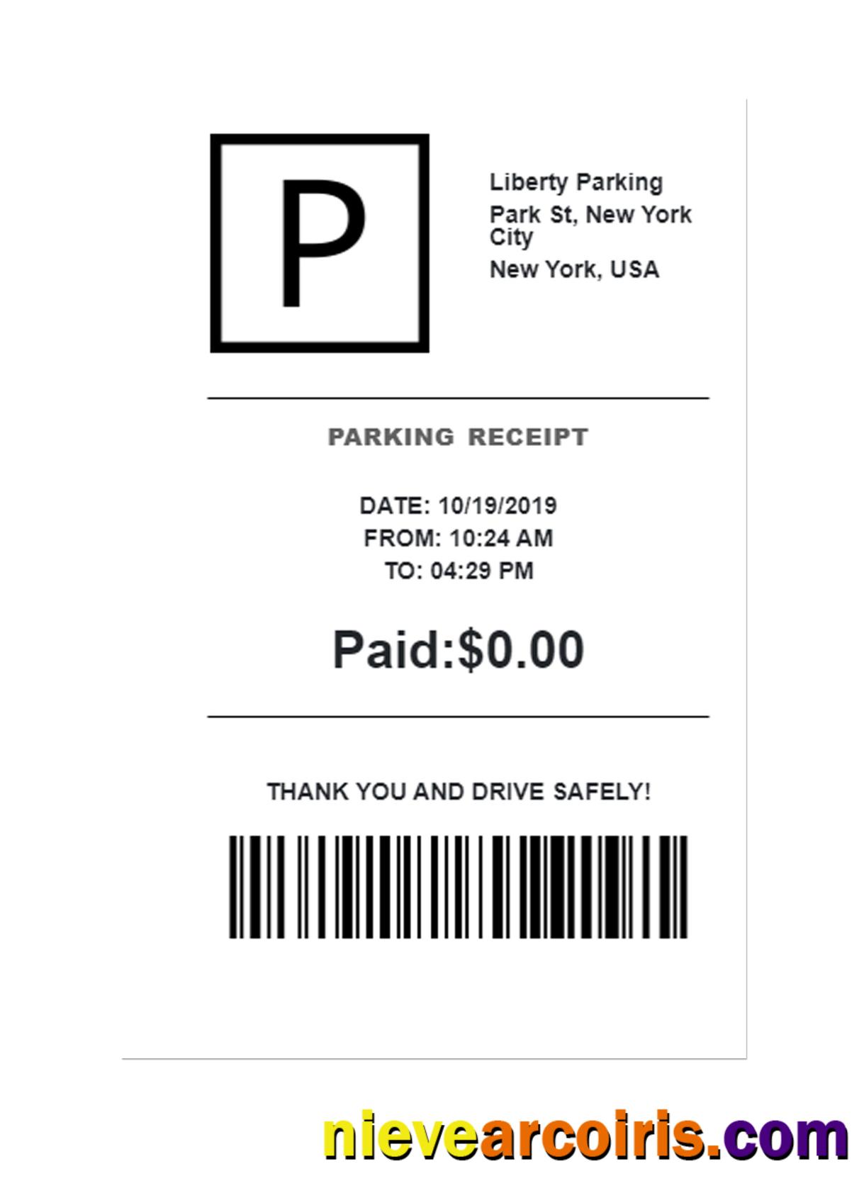 LIBERTY PARKING Receipt Preview