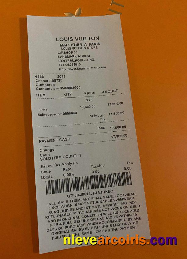 Louis Vuitton Payment Receipt Photolook