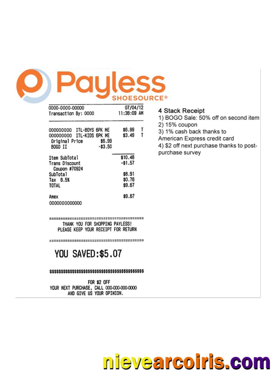 PAYLESS Payment Check Photolook