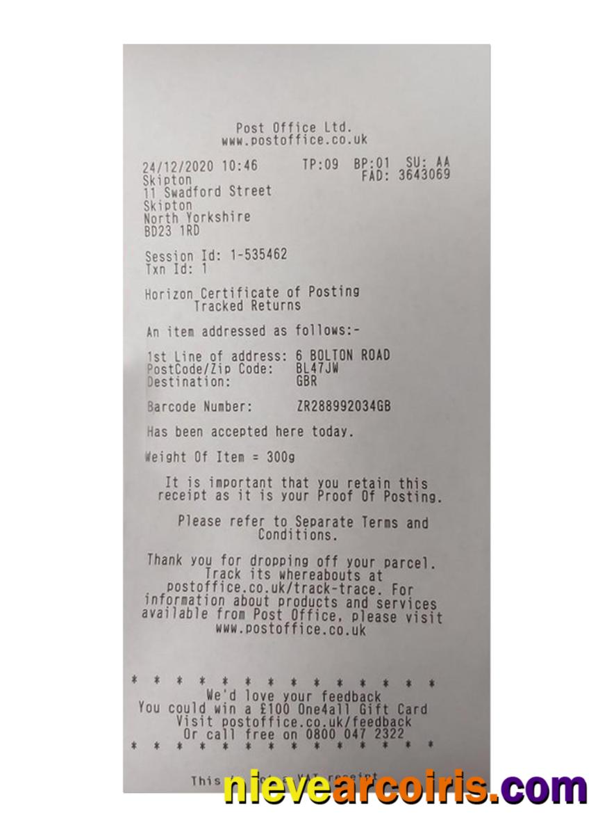 POST OFFICE LTD Payment Receipt Preview