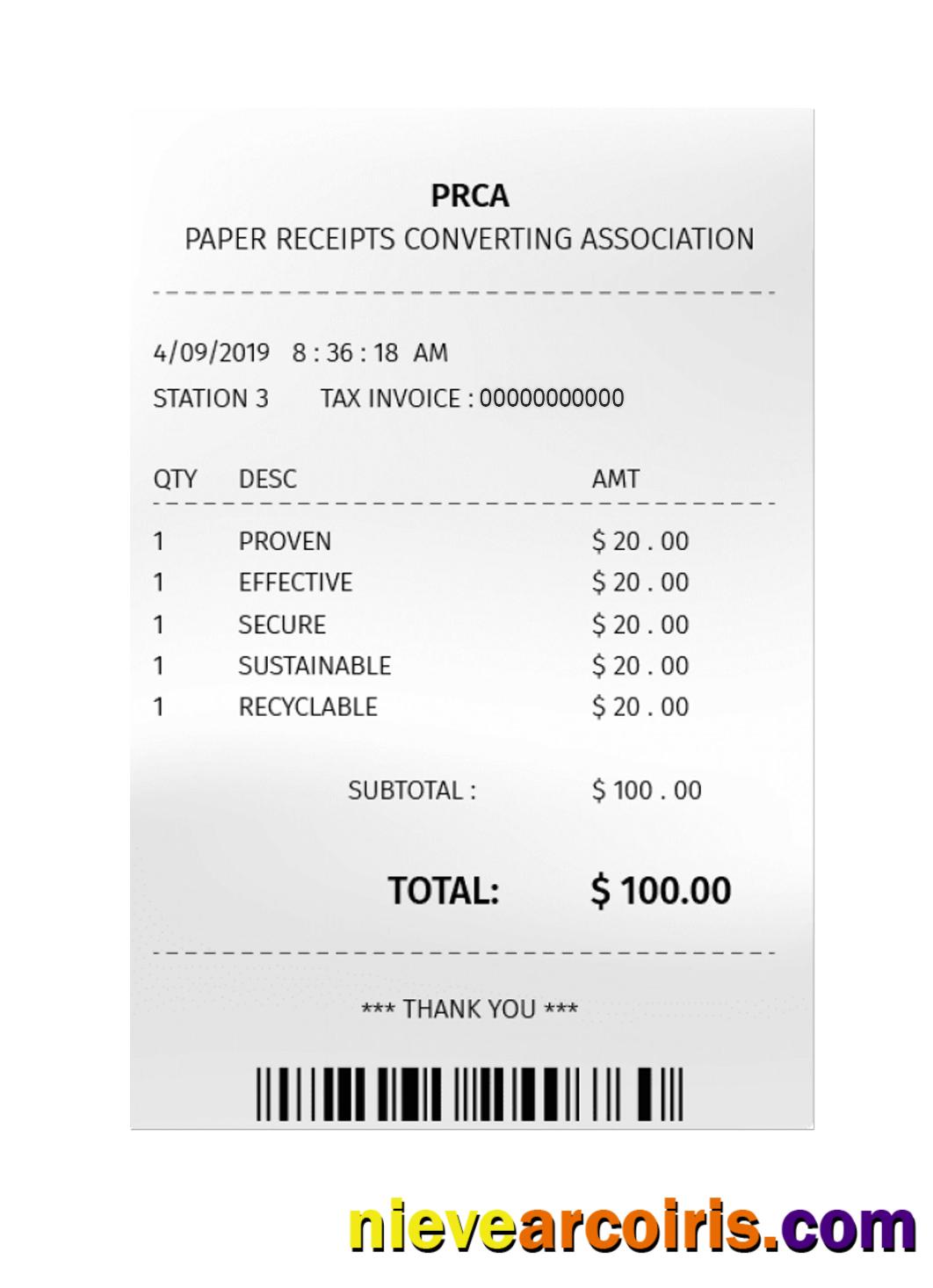 PRCA Payment Check Sample