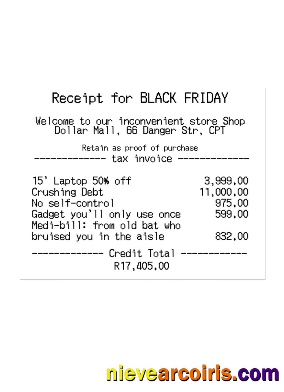 RECEIPT FOR BLACK FRIDAY Payment Check Template