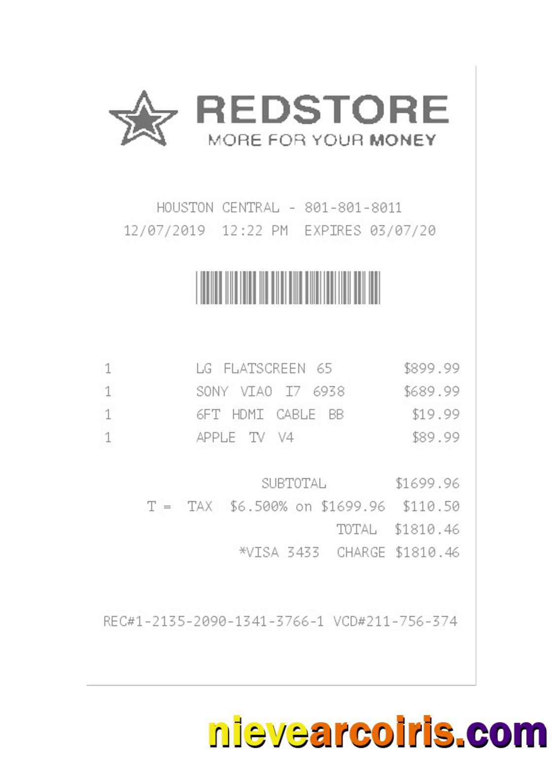 REDSTORE Payment Check Preview