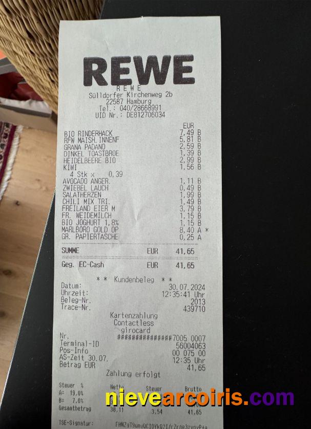 Rewe Group Payment Receipt Photolook